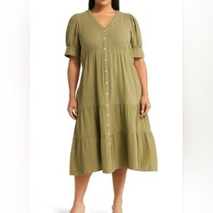 Madewell light spun button dress